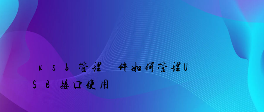 usb管理軟件如何管理USB接口使用