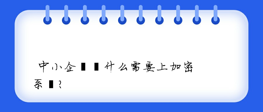 中小企業為什么需要上加密系統？