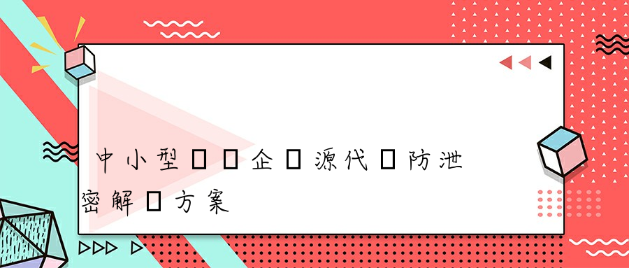 中小型團隊企業源代碼防泄密解決方案