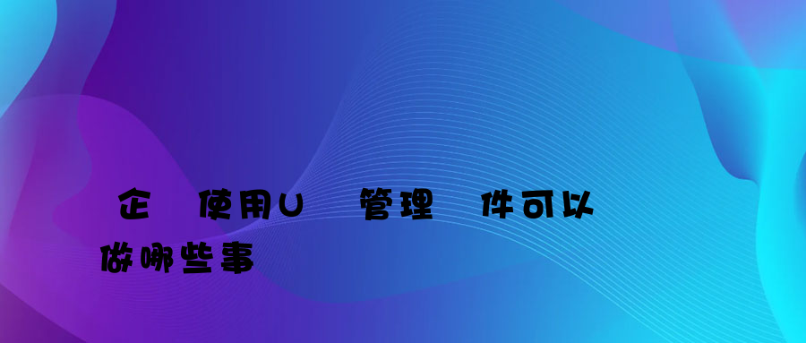 企業使用U盤管理軟件可以做哪些事