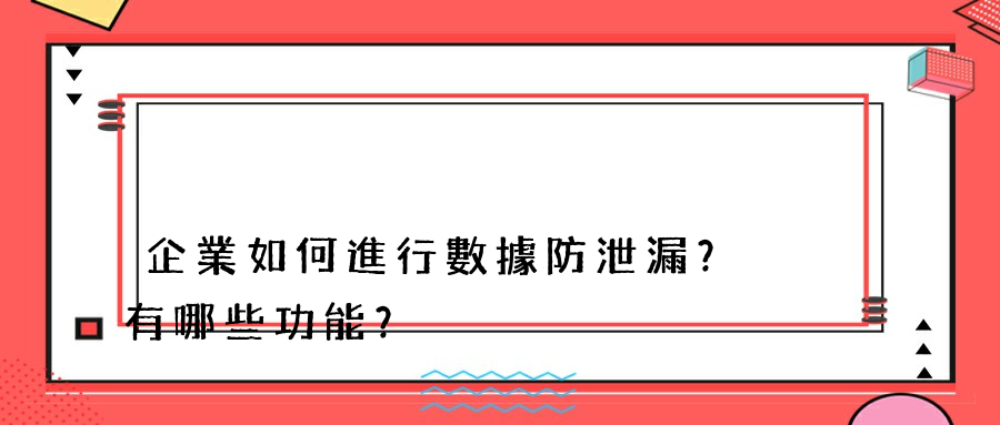 企業如何進行數據防泄漏？有哪些功能？