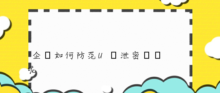 企業如何防范U盤泄密問題呢