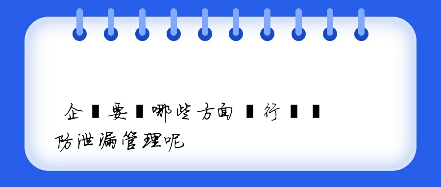 企業要從哪些方面進行數據防泄漏管理呢