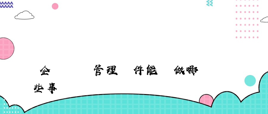 企業電腦管理軟件能夠做哪些事