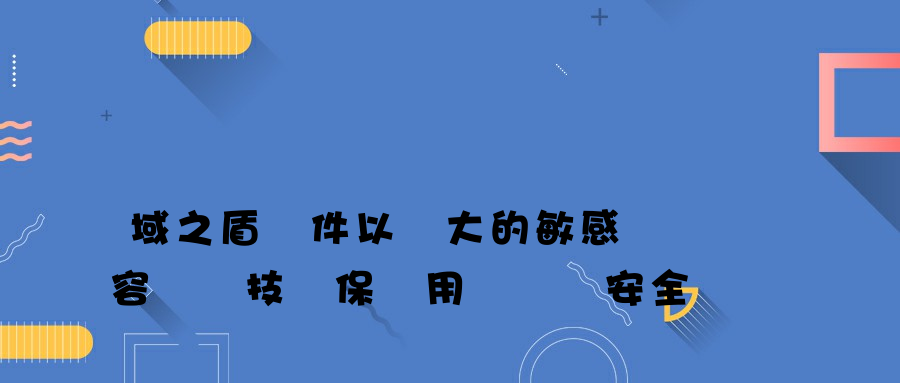 域之盾軟件以強大的敏感內容檢測技術保護用戶數據安全