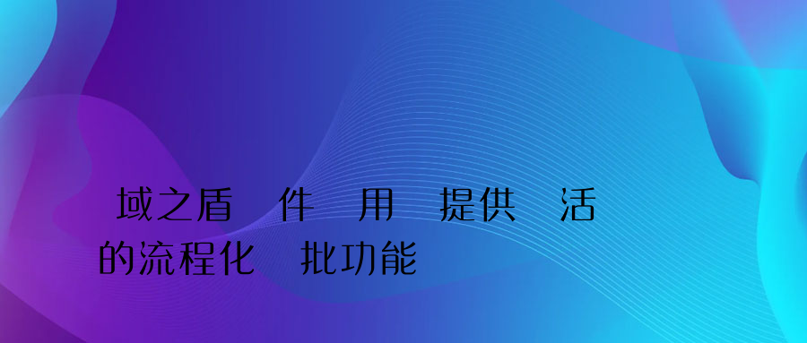 域之盾軟件為用戶提供靈活的流程化審批功能