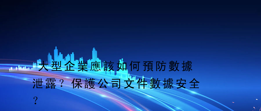 大型企業應該如何預防數據泄露？保護公司文件數據安全？