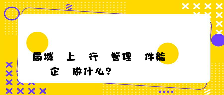 局域網上網行為管理軟件能夠為企業做什么？