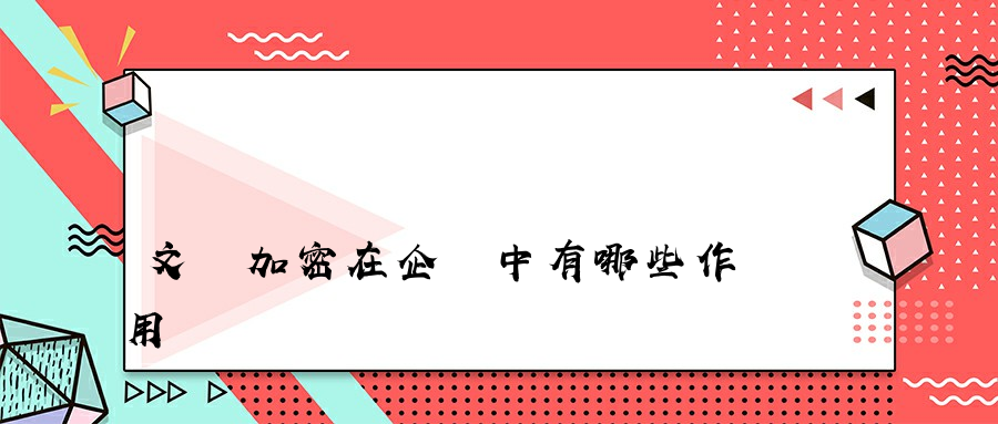 文檔加密在企業中有哪些作用