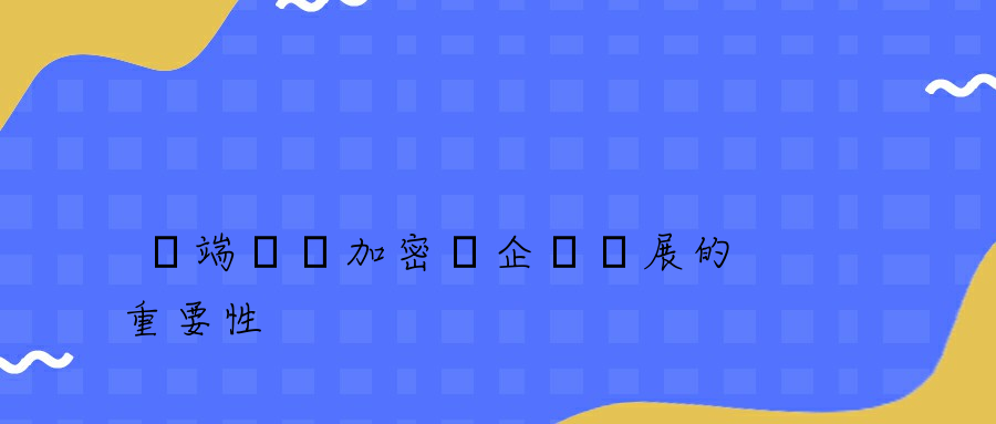 終端數據加密對企業發展的重要性