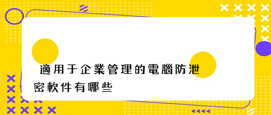 適用于企業管理的電腦防泄密軟件有哪些